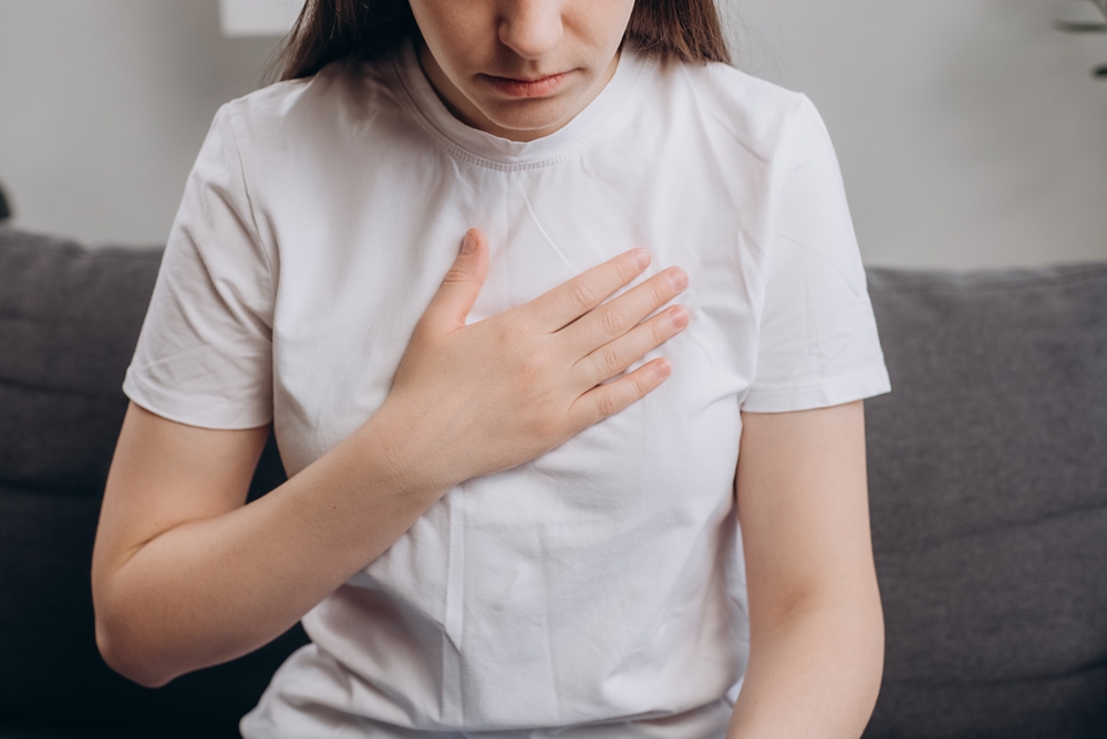 Acid,Reflux,Disease.,Sad,Young,Female,Have,Symptom,Gastroesophageal,,Esophageal,